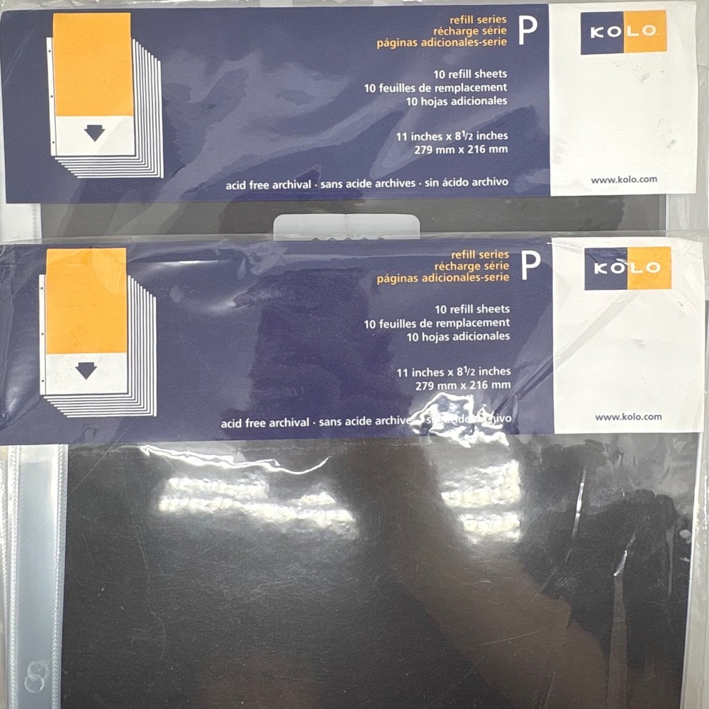 18 Kolo Series P Refill Sheets Black 11x8.5 Archival Acid Free 2 Packs 300-9300